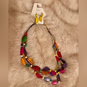 Matching necklace and earrings